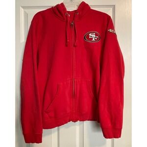 NFL‎ Pro Line San Francisco 49ers Red Full Zip Hoodie Sweatshirt Mens XL Cotton